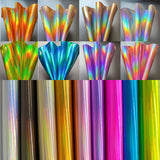 20*120CM Roll Hologram Iridescent Rainbow Laser PU Leather Fabric Craft Cloth DIY Handmade Color Change