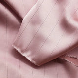 High End Bright Silk Striped Imitation Acetic Acid Fabric Satin Glossy Silk Smooth Drape Feeling Suit Dress Pants Fabric