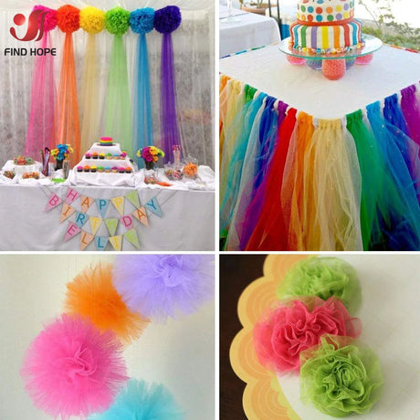 Festive Tulle Spool 15cm x 10 Yards Organza for Christmas Halloween Party Supplies Tutu Skirt Girl Baby Shower DIY Wedding Decor