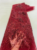 Luxury Pink 2023 High Quality French Tulle Net Sequins Lace Fabric African Lace Fabric 5 Yards For Nigeria Wedding Party Dress