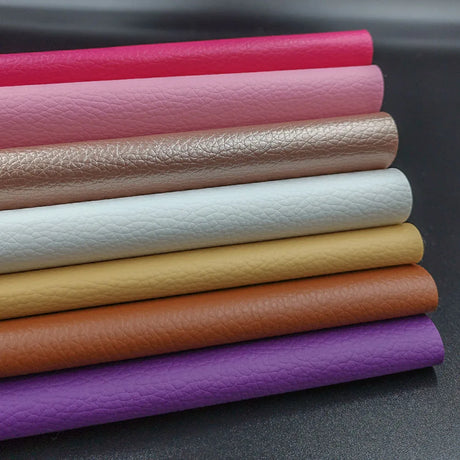 7pcs Wholesale Litchi PU Faux Leatherette Sweing Fabric Leather Systhetic Sheets Bow Bag DIY Earring Handmade Decor 20*15cm
