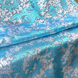 50*75cm Brocade Jacquard Fabric Pink Color Silk Feather Flower Pattern For Sewing Kimono Robe Girl's Dress DIY Needlework Satin