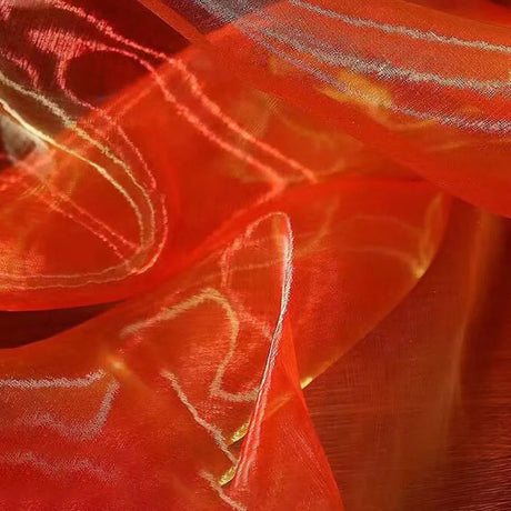 Iridescent Flashing Gradient Organza Tulle Fabric By Meter For Evening Gown Fashion Design Shiny Clothes Party Stage Decoration