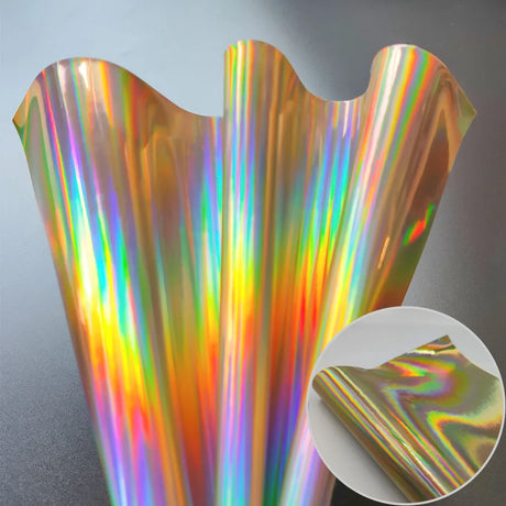 20*120CM Roll Hologram Iridescent Rainbow Laser PU Leather Fabric Craft Cloth DIY Handmade Color Change
