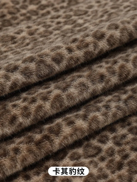 0.5/1/2 Yards Faux Fur Dot Printed Fabric for Plush Toys Cotton Dolls Warm Hats Decorative Cloth Handmade Sewing Fabrics