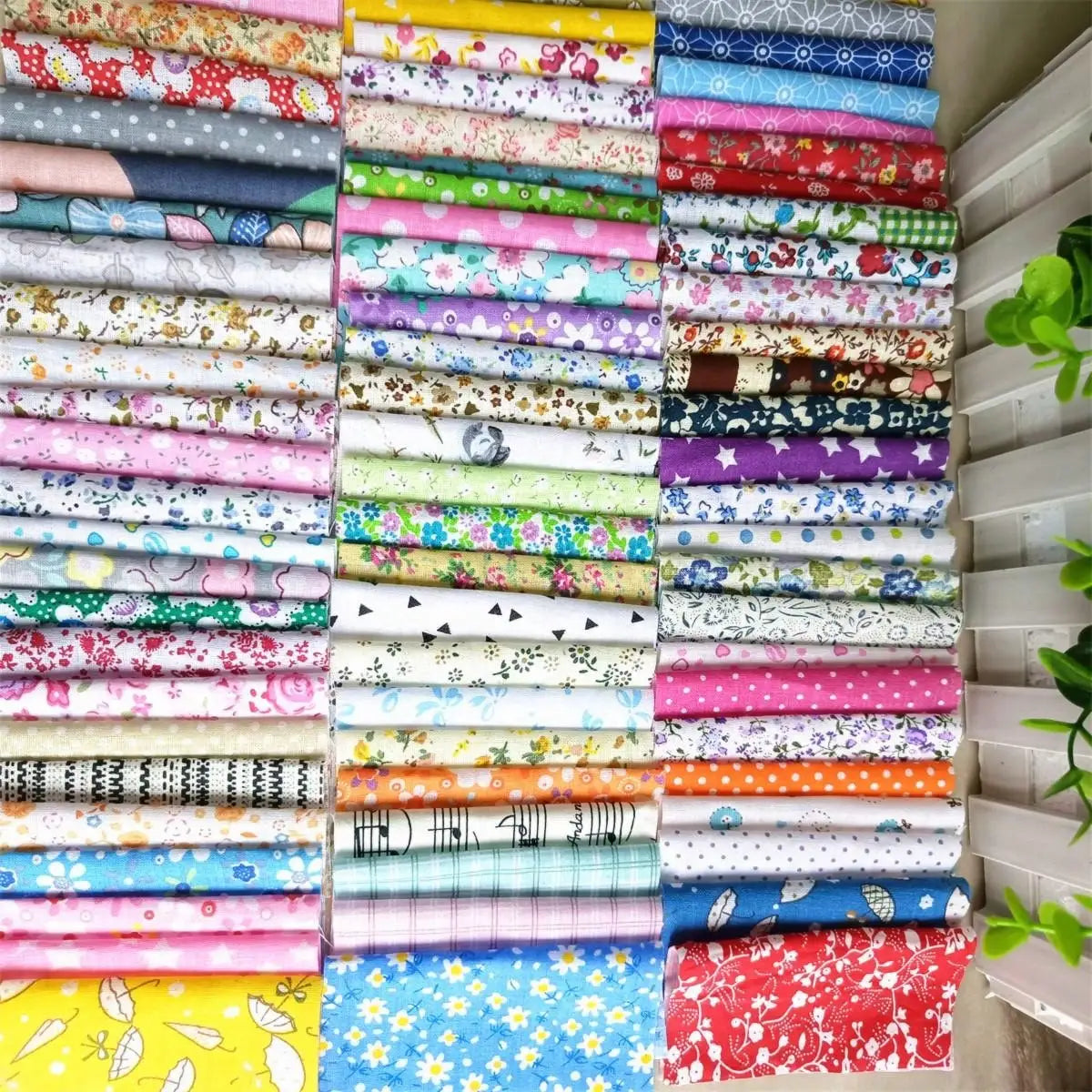 100pcs 10*10cm Plain Weave Thin Fabric For Diy Country Style Floral Small Cloth, Sewing Practice, Fun Handicraft Materials