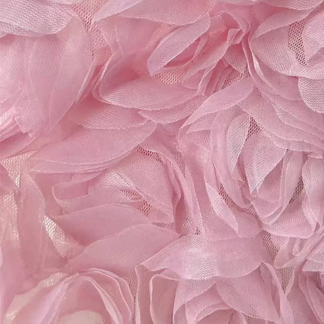3D Large Rose Embroidered Lace Fabric, Discoloration Flower Children's Applique Clothing, Dress Fashion, RS24458