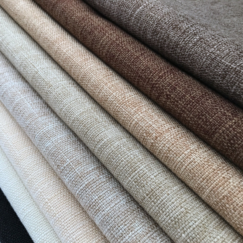 100cm*148cm Solid Color Thick Coarse Linen Sofa Fabric Cotton and Linen Curtain Tablecloth DIY Polyester Linen Fabric 400-500g/m