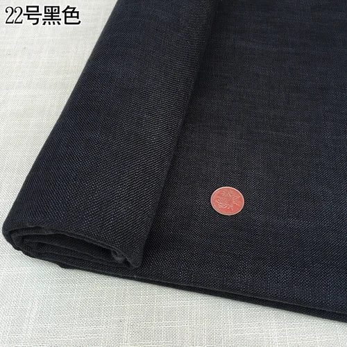 100cm*148cm Solid Color Thick Coarse Linen Sofa Fabric Cotton and Linen Curtain Tablecloth DIY Polyester Linen Fabric 400-500g/m