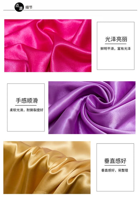 0.5m/1m/2m Satin Fabric Lining Soft and Shiny Silk-Like Material,for Clothing and Lining, Garments, DIY Craft, and Gift Wrapping