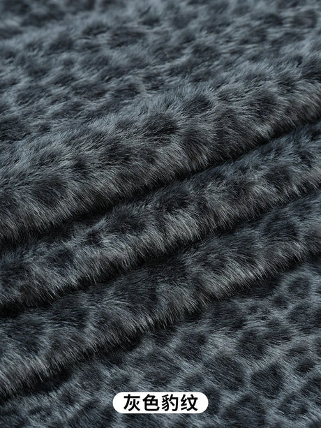 0.5/1/2 Yards Faux Fur Dot Printed Fabric for Plush Toys Cotton Dolls Warm Hats Decorative Cloth Handmade Sewing Fabrics