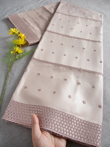 Nigerian Cotton Swiss Lace In Switzerland African Lace Fabric Embroidery Stones For Diy Sew Men's fabric High Quality 5Yard 4662