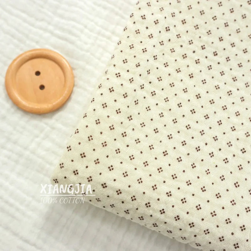 135x50cm Vintage Dot Cotton Double Layer Crepe Baby Bib Drool Scarf Hair Tie Pajamas Towel Sewing Cloth