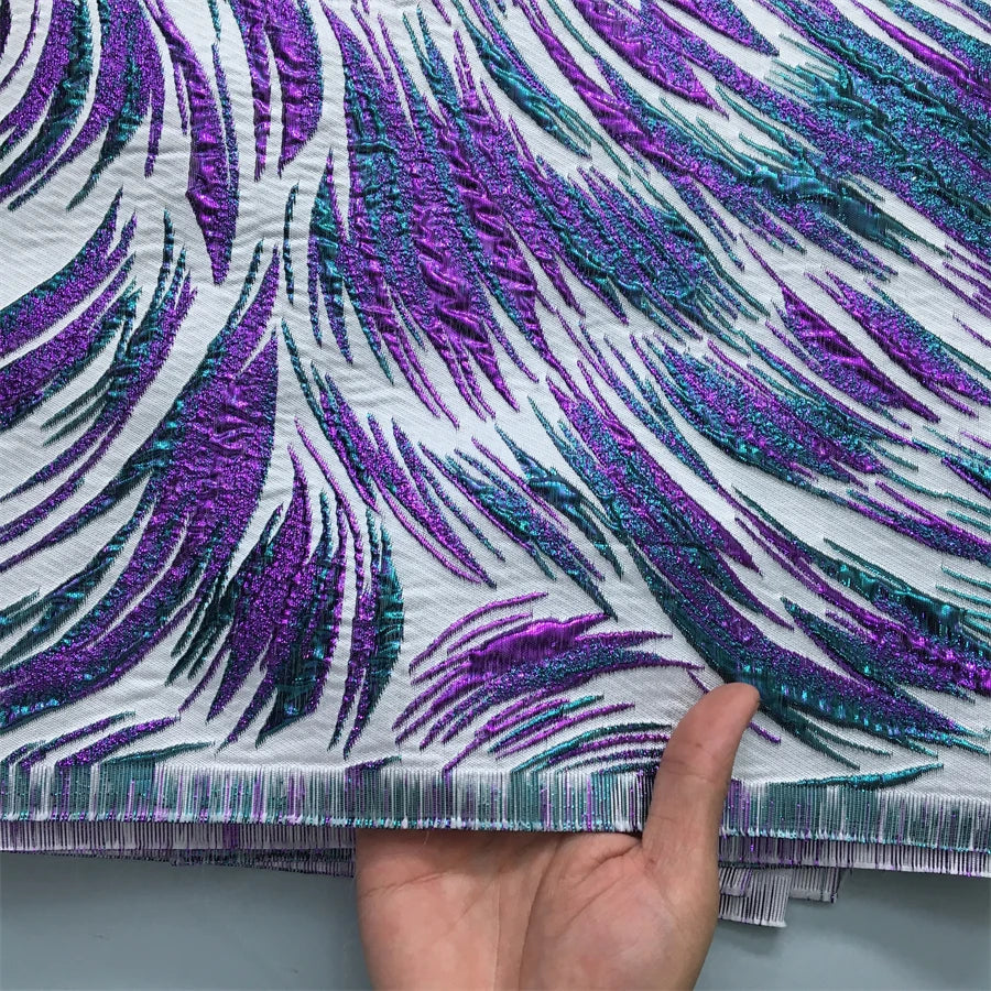 Brocade Jacquard African Lace Fabric Nigerian Damask Lace Fabrics Latest 2025 for Women Evening Dresses High Quality,2.5Yard4160