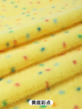 0.5/1/2 Yards Faux Fur Dot Printed Fabric for Plush Toys Cotton Dolls Warm Hats Decorative Cloth Handmade Sewing Fabrics