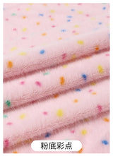 0.5/1/2 Yards Faux Fur Dot Printed Fabric for Plush Toys Cotton Dolls Warm Hats Decorative Cloth Handmade Sewing Fabrics