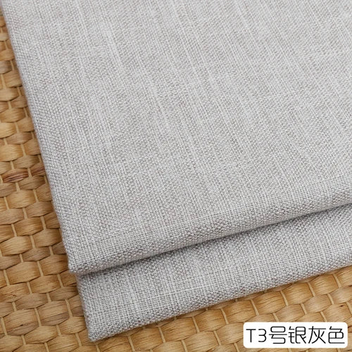 100cm*148cm Solid Color Thick Coarse Linen Sofa Fabric Cotton and Linen Curtain Tablecloth DIY Polyester Linen Fabric 400-500g/m