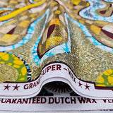 Original Grand super dutch wax fabric, brillante holland glitter wax cloth, for sewing clothes, skirt, wedding and festival deco