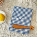 140x50cm Blue Checkered Washed Cotton Fabric for Women Kids DIY Clothing Bags Sewing Textile Accessories