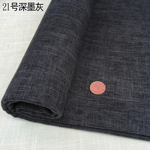 100cm*148cm Solid Color Thick Coarse Linen Sofa Fabric Cotton and Linen Curtain Tablecloth DIY Polyester Linen Fabric 400-500g/m