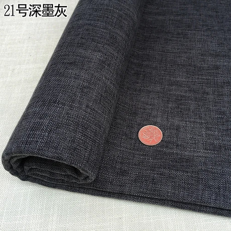 100cm*148cm Solid Color Thick Coarse Linen Sofa Fabric Cotton and Linen Curtain Tablecloth DIY Polyester Linen Fabric 400-500g/m