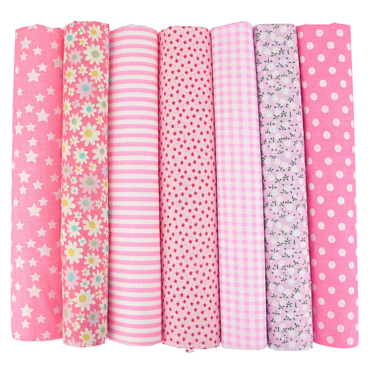7Pcs 20" x 20" Cotton Fabric DIY Making Supplies Quilting Patchwork Fabric Fat Quarter Bundles DIY for Quilting Patchwork