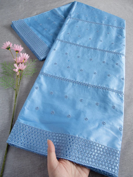 Nigerian Cotton Swiss Lace In Switzerland African Lace Fabric Embroidery Stones For Diy Sew Men's fabric High Quality 5Yard 4662