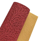 Lace Embossed Faux Leather Vinyl Fabric Sheet Textured Synthetic Leather Faux Vinil For Bows Earrings DIY