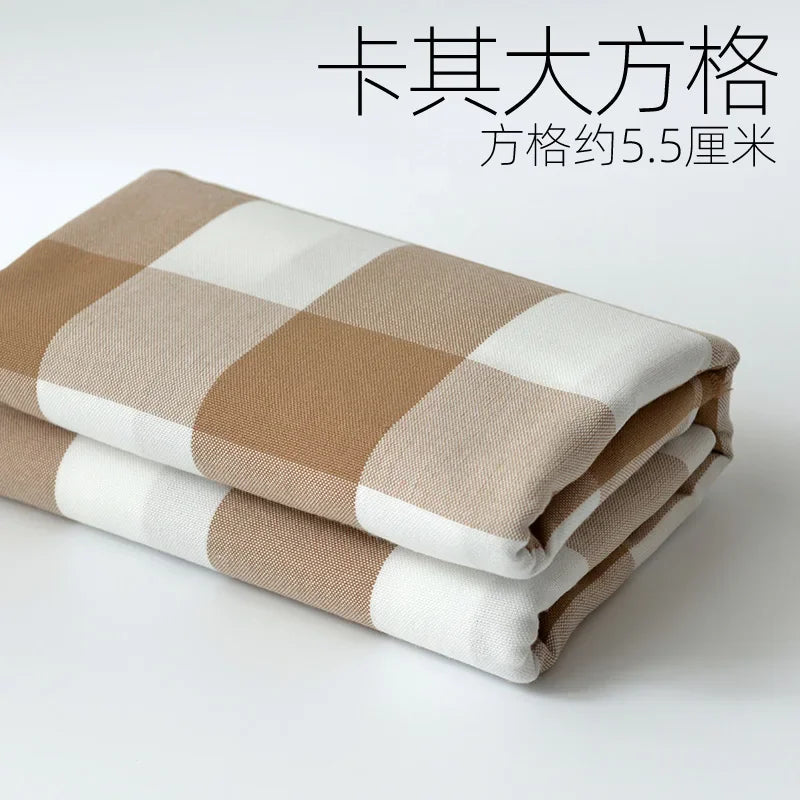 Home Furnishings Tablecloths Curtains Cushions Sofas Thickened Yarn Dyed Polyester Cotton Checkered Stripes Solid Colors Fabric