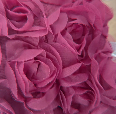 3D Large Rose Embroidered Lace Fabric, Discoloration Flower Children's Applique Clothing, Dress Fashion, RS24458