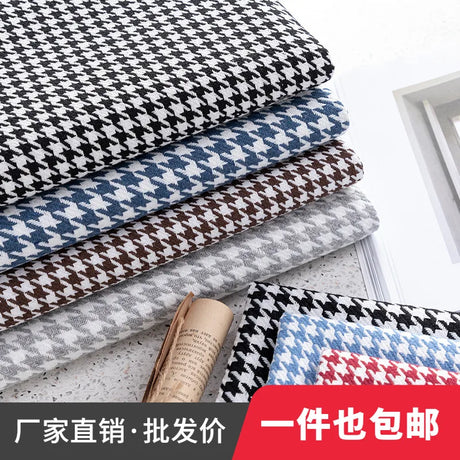 146cm Width High-grade Houndstooth Fabrics Cotton and Linen Plaid Fabrics Thickening Sofa Pillow Tablecloth DIY Sewing Fabrics