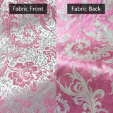 50*75cm Brocade Jacquard Fabric Pink Color Silk Feather Flower Pattern For Sewing Kimono Robe Girl's Dress DIY Needlework Satin