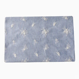 Lightblue Embroidered Polyester Cotton Striped Cloth Fabric