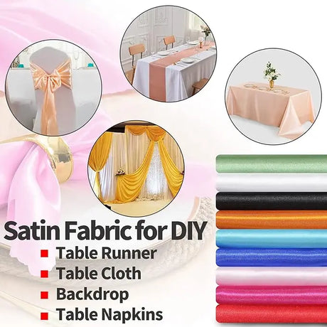 1m-7m Charmeuse Satin Fabric Silky & Shiny Cloth Fabric Shiny Upholstery Lining Drapery DIY Crafts Soft for Wedding Decorations