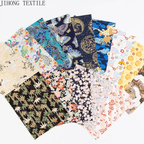 50x145cm Japanese Kimono Bronzed Fabric Sushi Cherry Blossoms Print Cotton Cloth DIY Materials Patchwork Accessories for Sewing