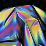 Reflective Magic Fabric Glow in the dark Rainbow Brilliant Reflecting Polyester Fiber Fabric by the yard for DIY Sewing Clothing