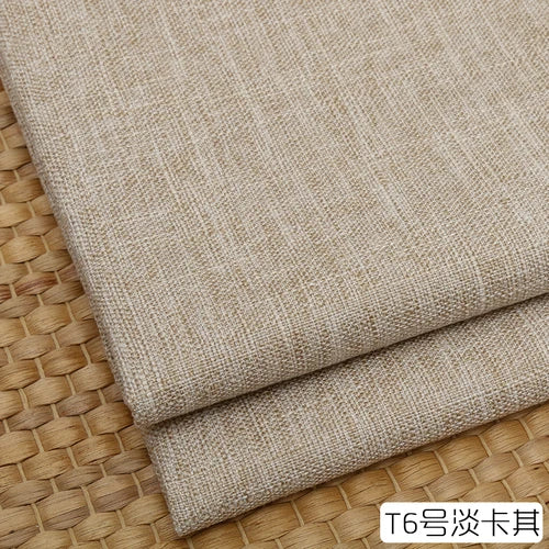 100cm*148cm Solid Color Thick Coarse Linen Sofa Fabric Cotton and Linen Curtain Tablecloth DIY Polyester Linen Fabric 400-500g/m