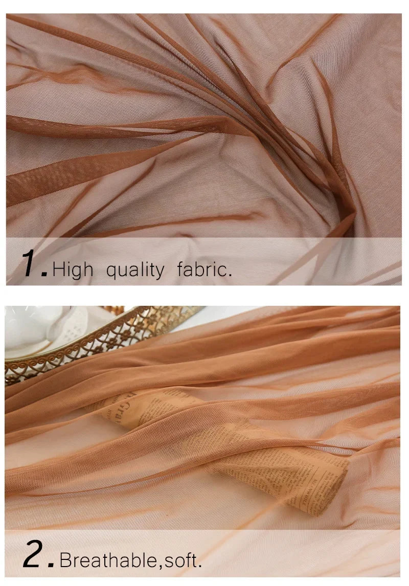 0.5m/1m/5m Soft Power Stretch Mesh Fabric for Sewing Dance Dresses Bridal Dress Backing Tight Performance Costumes Mosquito Net
