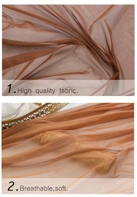 0.5m/1m/5m Soft Power Stretch Mesh Fabric for Sewing Dance Dresses Bridal Dress Backing Tight Performance Costumes Mosquito Net