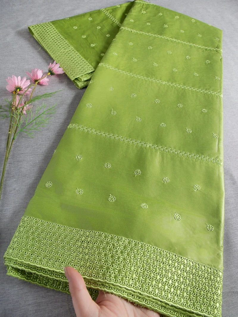 Nigerian Cotton Swiss Lace In Switzerland African Lace Fabric Embroidery Stones For Diy Sew Men's fabric High Quality 5Yard 4662