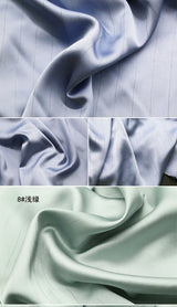 High End Bright Silk Striped Imitation Acetic Acid Fabric Satin Glossy Silk Smooth Drape Feeling Suit Dress Pants Fabric