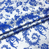 50*75cm Brocade Jacquard Fabric Pink Color Silk Feather Flower Pattern For Sewing Kimono Robe Girl's Dress DIY Needlework Satin