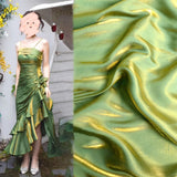 Holographic Gradient Satin Fabric 150cm Wide Iridescent Silk For Wedding Dress Bridal Veil Prom Gown DIY Sewing Hanfu Materials