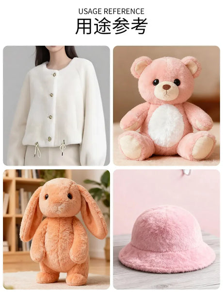 50x50cm 5mm Soft Breathable Elastic Faux Fur Fabric for Sewing Plush Toy Doll Scarf Hat Decorative Cloth Handmade DIY Fabrics