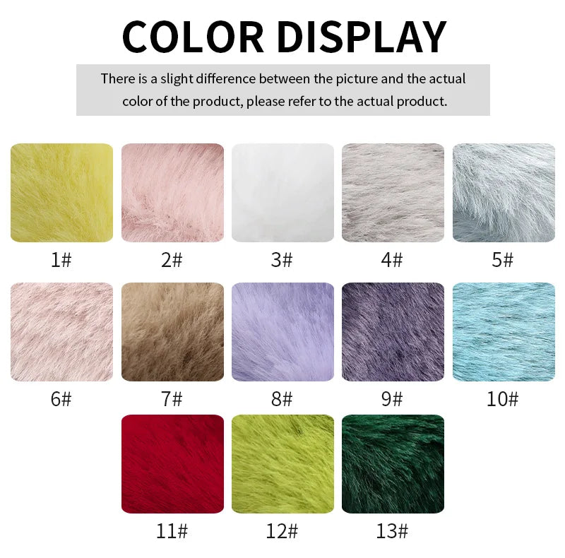 8mm Imitation Rabbit Fur Fabric Soft Short Plush For Warm Scarf, Doll,DIY Plush Toys Fabric Background Display Cloth 50x50cm/1m