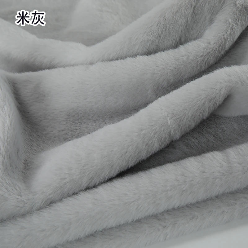 White Grey Colour Series 8mm imitation Rex rabbit Fur Fabric short plush fabric cabinet tablecloth display scarf cotton doll DIY