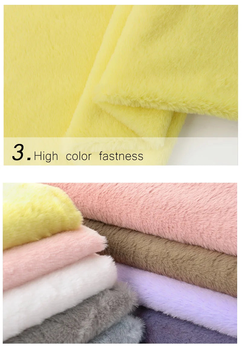 8mm Imitation Rabbit Fur Fabric Soft Short Plush For Warm Scarf, Doll,DIY Plush Toys Fabric Background Display Cloth 50x50cm/1m
