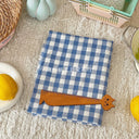 140x50cm Blue Checkered Washed Cotton Fabric for Women Kids DIY Clothing Bags Sewing Textile Accessories