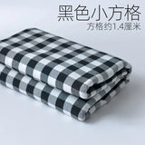 Home Furnishings Tablecloths Curtains Cushions Sofas Thickened Yarn Dyed Polyester Cotton Checkered Stripes Solid Colors Fabric