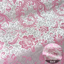 50*75cm Brocade Jacquard Fabric Pink Color Silk Feather Flower Pattern For Sewing Kimono Robe Girl's Dress DIY Needlework Satin